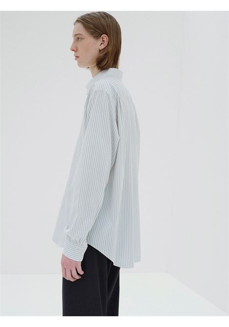 cotton silk stripe man white AURALEE | A25AS01CSWHITE STRIPE